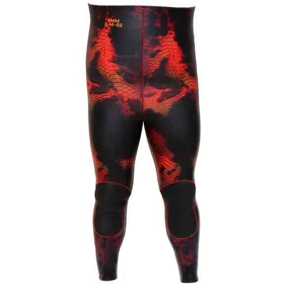 [PCAR23] Combinaison anaconda Rouge pantalon épaisseur 3 – 5 – 7 mm Denty Spearfishing (S, 3mm)