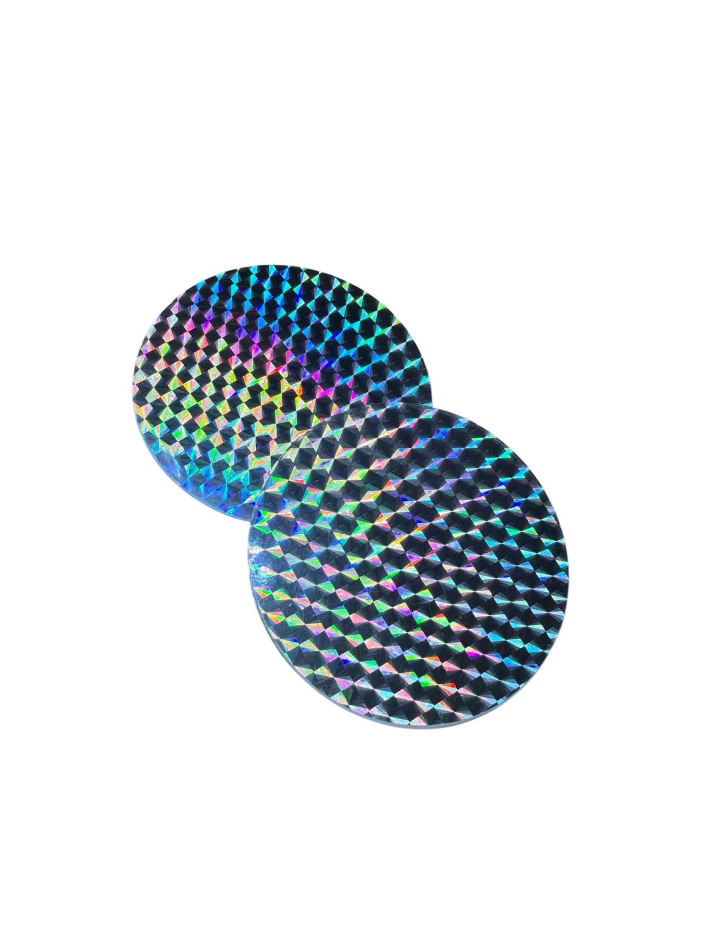 [FHPR75ABS] Flasher holographique plaquette ronde de 7,5 cm en ABS x 2